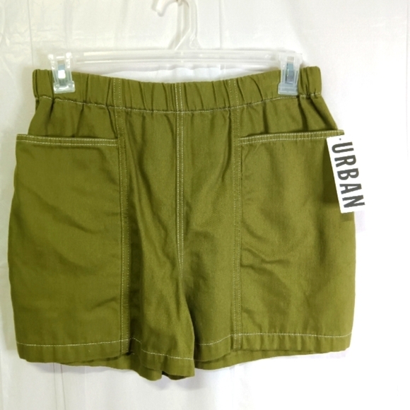 Bdg Urban Outfitters Pull On Contrast Shorts Olive Green  Size M NWT - Picture 2 of 9